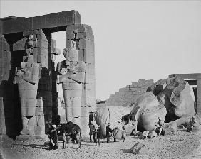 The Ramesseum, Thebes, Egypt, 1858 (b/w photo) 