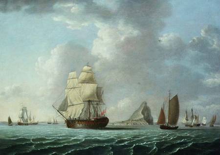 British Man-o'-War off Gibraltar von Francis Holman