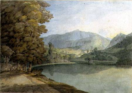 Rydal Water (pen & ink with w/c on paper) von Francis Towne