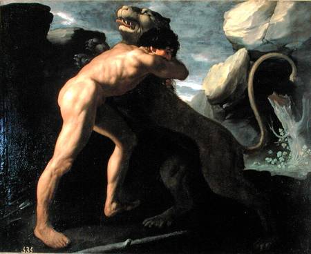 Hercules Fighting with the Nemean Lion von Francisco de Zurbarán (y Salazar)