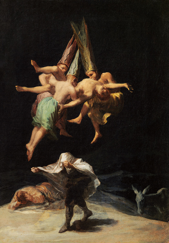 Fliegende Hexen (Flug der Hexen) von Francisco José de Goya