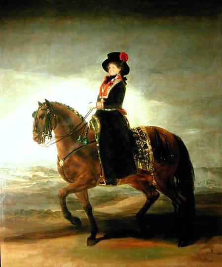 Equestrian portrait of Queen Maria Luisa (1751-1819) wife of King Charles IV (1788-1808) of Spain von Francisco José de Goya