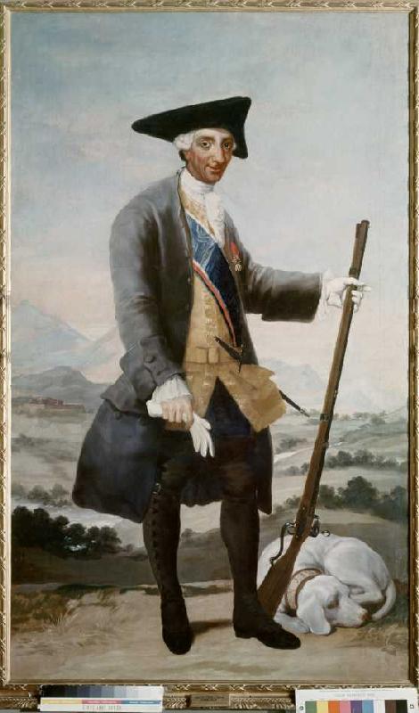 Karl III. von Spanien im Jagdkostüm. von Francisco José de Goya