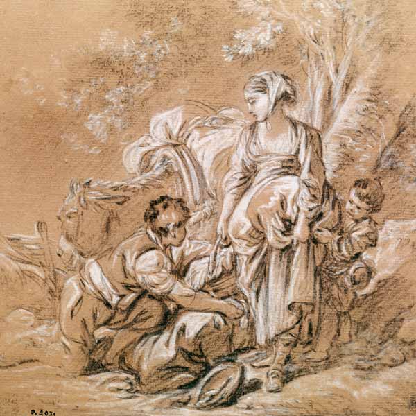 Bäuerin und ihre Kinder von François Boucher