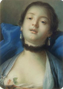 Bildnis einer jungen Frau. von François Boucher