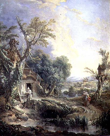 Landscape with a Hermit von François Boucher