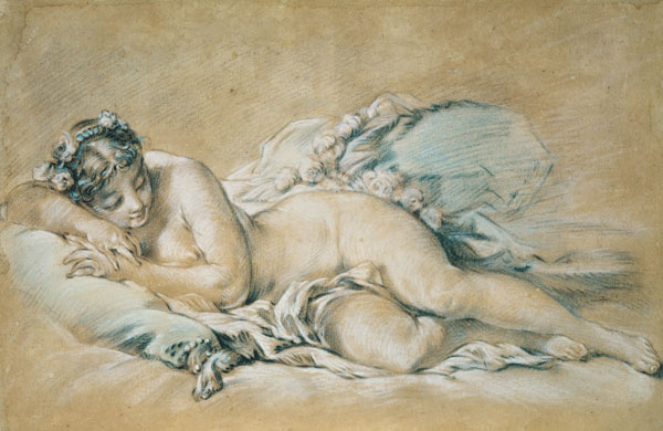 Schlafender weiblicher Akt von François Boucher