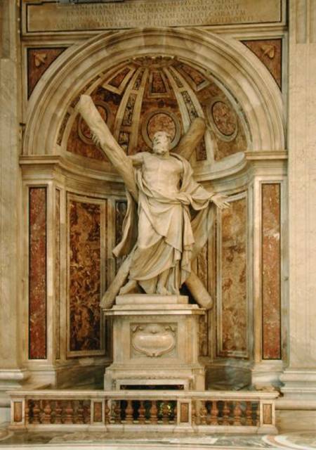 Statue of St. Andrew, at the base of the four pillars supporting the dome von Francois Duquesnoy