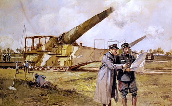 Heavy Artillery on the Railway, October 1916 von François Flameng