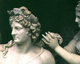 Apollo Tended by the Nymphs, detail showing the head of Apollo, intended for the Grotto of Thetis ex 1666-75
