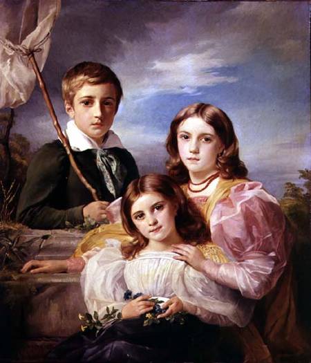 Leon Suys and his two sisters von François Joseph Navez