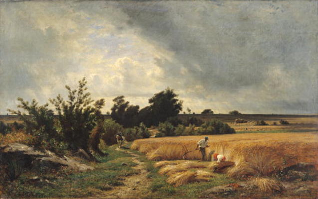The Plateau of Ormesson - A Path through the Corn (oil on canvas) von Francois Louis Francais