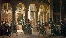 Godfrey of Bouillon (c.1060-1100) Depositing the Trophies of Askalon in the Holy Sepulchre Church, A 1839