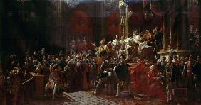 Die Krönungszeremonie von Karl X. in Reims am 29. Mai 1825