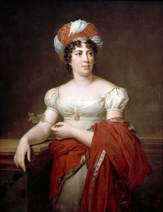 Porträt der Schriftstellerin Baronin Anne Louise Germaine de Staël (1766-1817) von François Pascal Simon Gérard