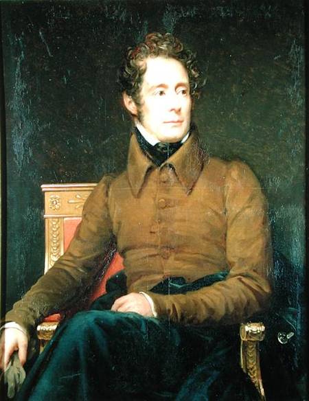 Portrait of Alphonse de Lamartine (1790-1869) von François Pascal Simon Gérard