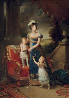 Duchesse de Berry mit Kinder Louise Marie Thérèse d'Artois und Henri d'Artois 1822