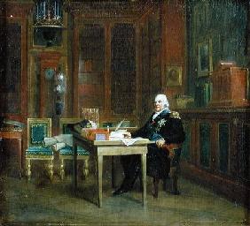 Louis XVIII (1755-1824) in his Study at the Tuileries