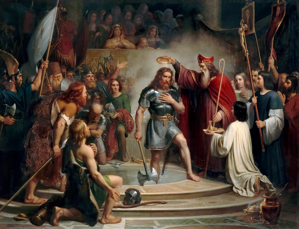 Baptism of Clovis at Reims, 25 December 496 von Francois Louis Dejuinne