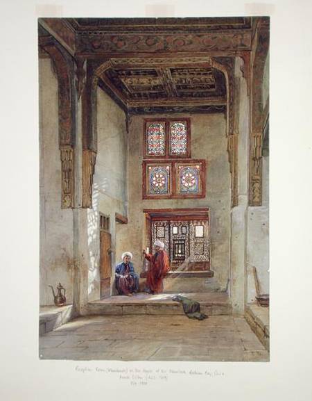 Reception room in the house of the Memlook Roduan Bey, Cairo  on von Frank Dillon