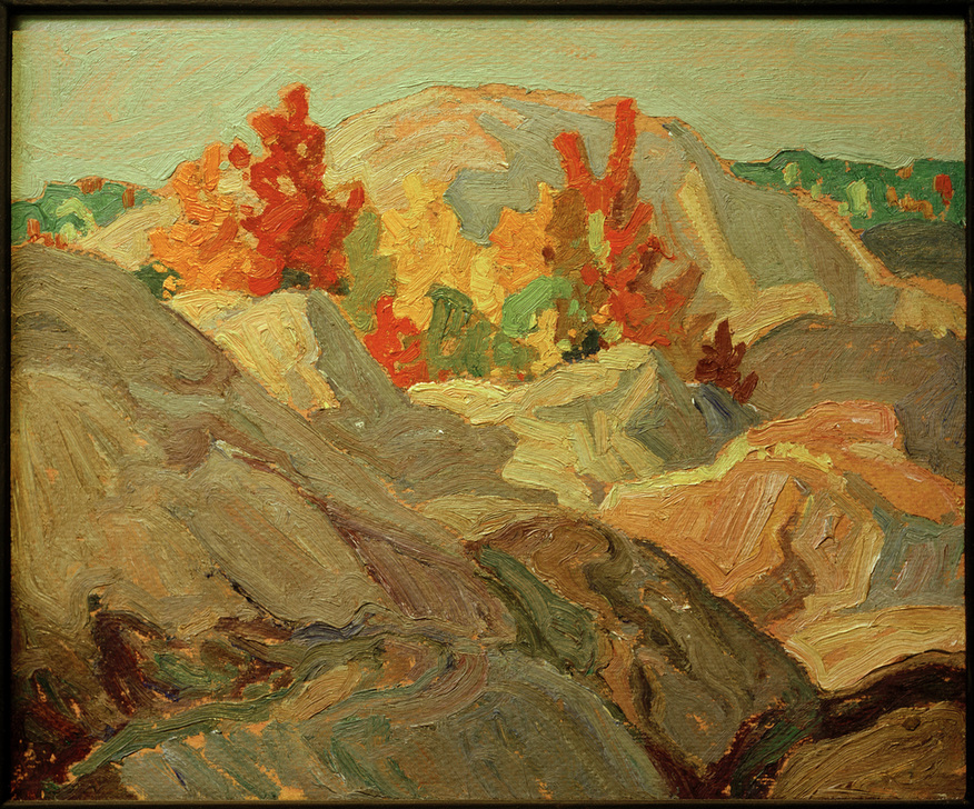 Autumn Foliage against Grey Rock von Franklin Carmichael