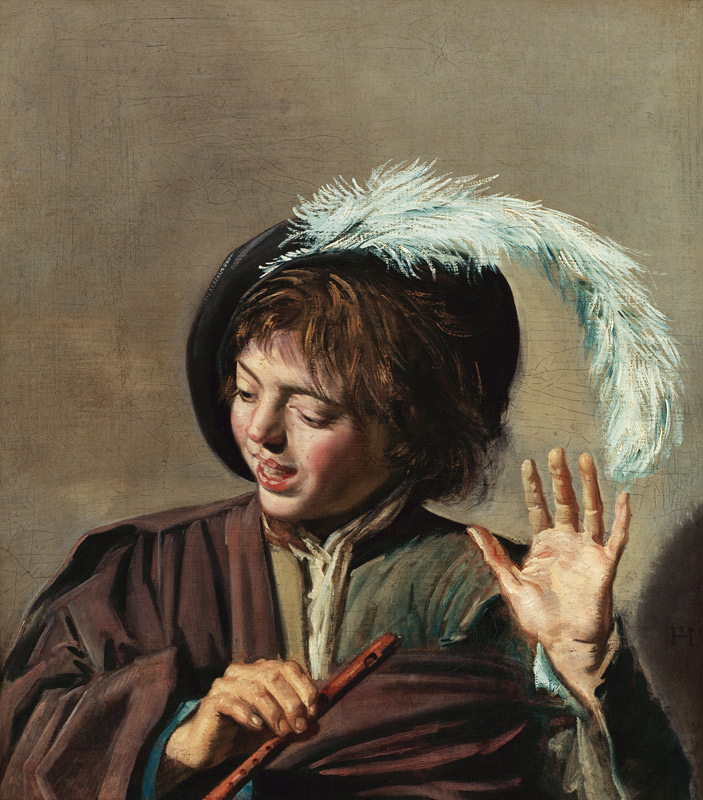 Singender Knabe mit Flöte von Frans Hals