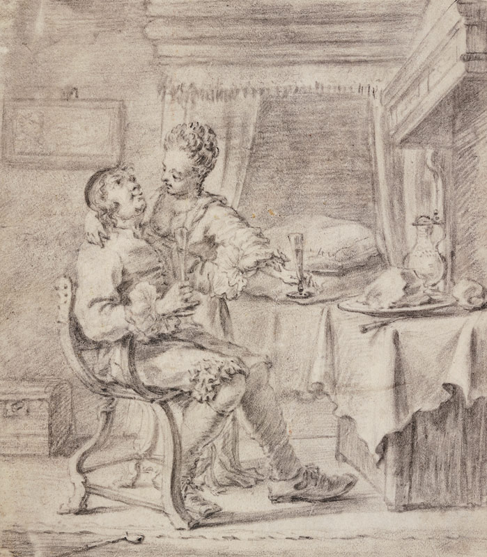 Liebespaar beim Nachtmahl von Frans van Mieris d. Ä.