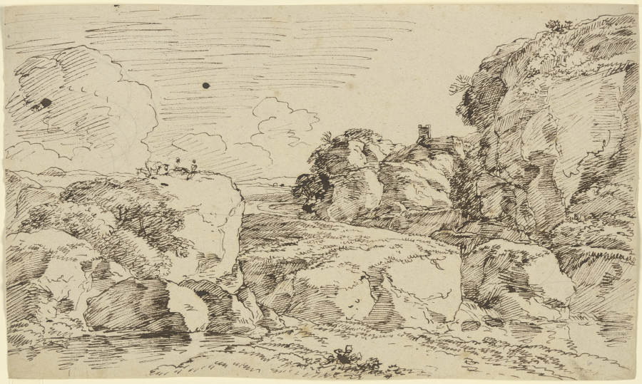 Felsenlandschaft mit Burgruine von Franz Innocenz Josef Kobell