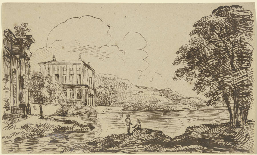 Herrschaftliches Anwesen an einem Gewässer von Franz Innocenz Josef Kobell