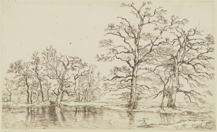 Kahle Bäume an einem Gewässer von Franz Innocenz Josef Kobell