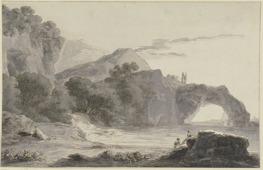 Uferlandschaft mit Felsbogen von Franz Innocenz Josef Kobell