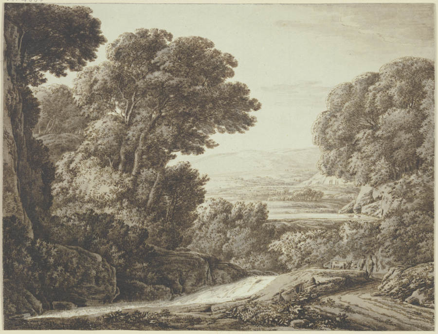 Waldige Landschaft mit Bach von Franz Innocenz Josef Kobell