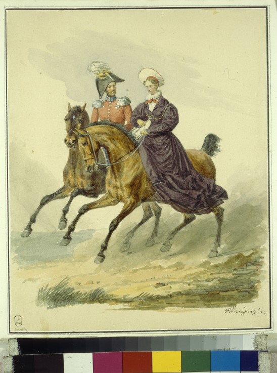 Kaiser Nikolaus I. und Kaiserin Alexandra Fjodorowna (Charlotte von Preußen) von Franz Krüger