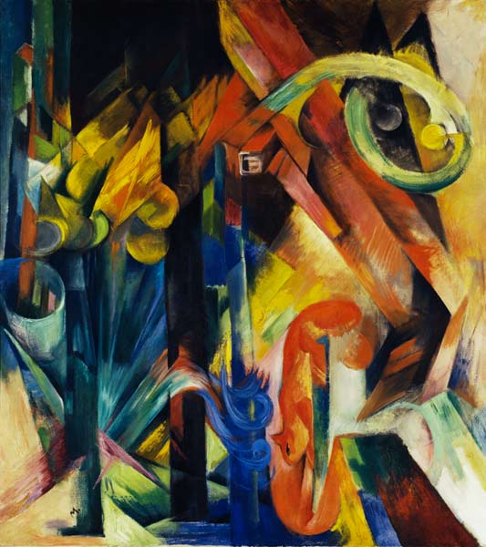 Wald mit Eichhörnchen von Franz Marc