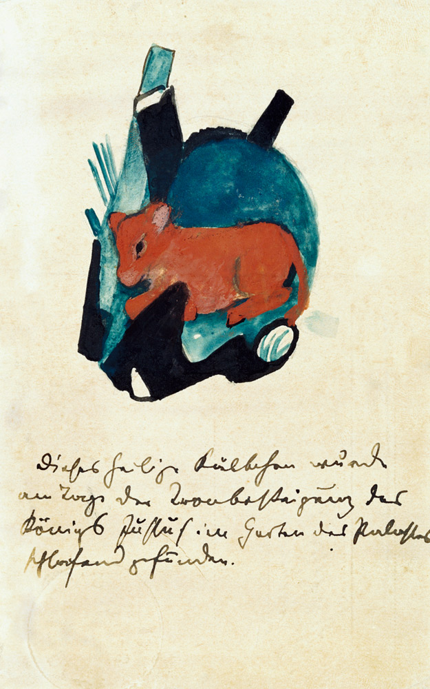 Das heilige Kälbchen (Auf Postkarte an Else Lasker-Schüler) von Franz Marc