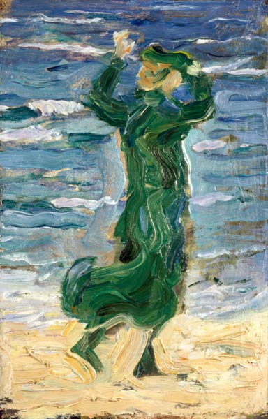 Frau im Wind am Meer von Franz Marc
