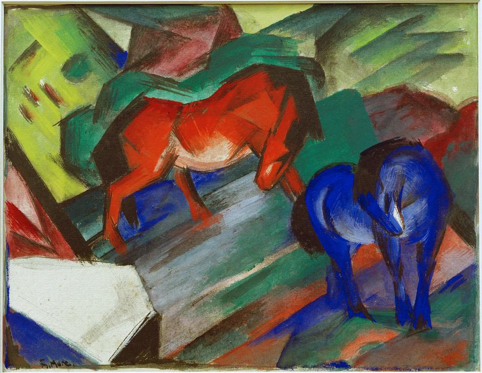 Rotes und blaues Pferd von Franz Marc