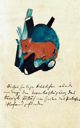 Das heilige Kälbchen (Auf Postkarte an Else Lasker-Schüler) 1913