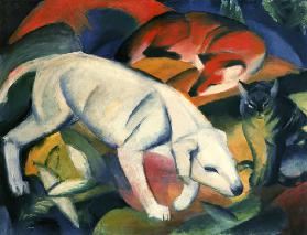 Drei Tiere (Hund,Fuchs,Katze) 1912