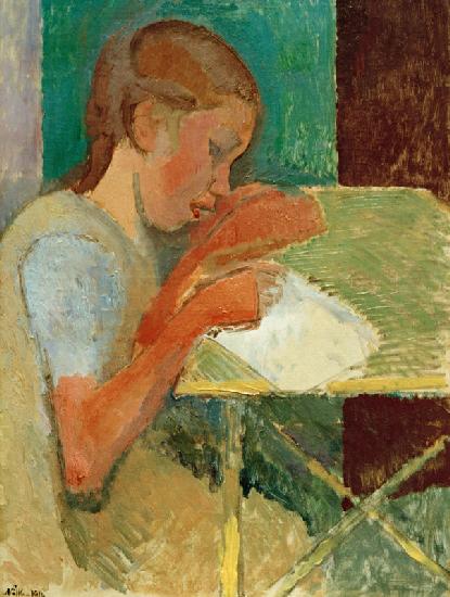 Schreibendes Mädchen 1916