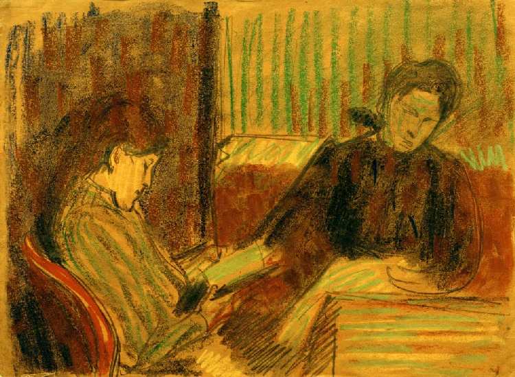 Zwei Frauen am Tisch von Franz Noelken