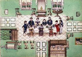 Family meal from a journal written by Carl Baumann 1813-25