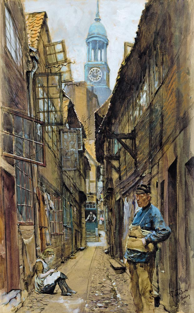 A Back Alley in Hamburg von Franz Skarbina