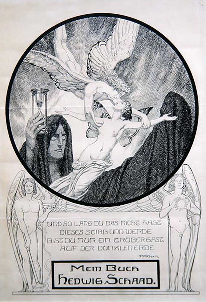 Zeichnung für Hedwig Schards Ex Libris von Franz Stassen