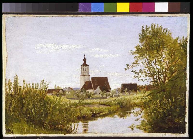 Landschaft mit Kirche von Franz von Lenbach
