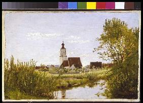 Landschaft mit Kirche 1855
