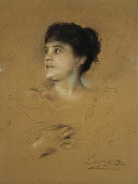 Porträt der Sängerin und Pianistin Marcella Sembrich (1858-1935) 1891