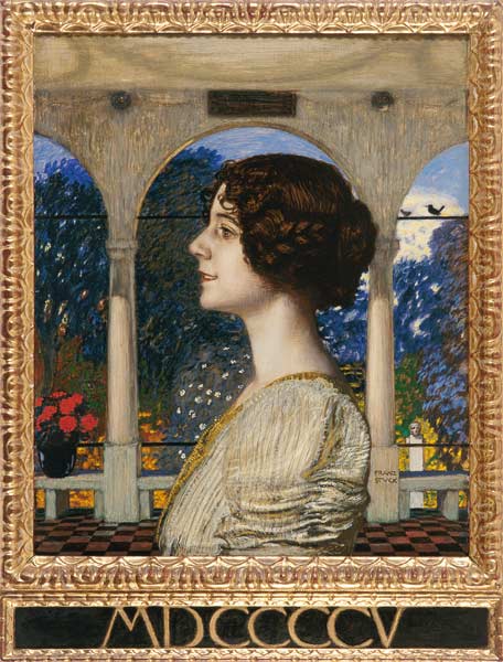 Weibliches Portrait, in der Säulenhalle von Franz von Stuck