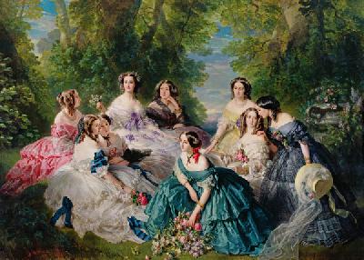 Die Kaiserin Eugénie umgeben von ihren Hofdamen 1855