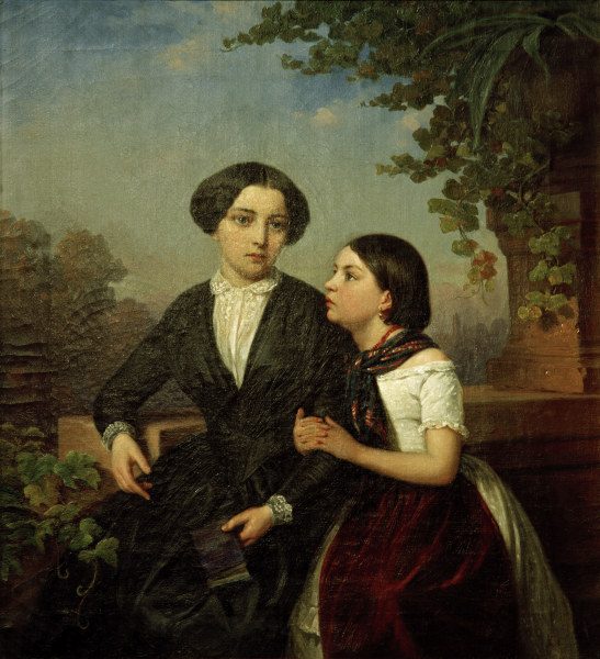 Winterhalter / Two girls on balcony von Franz Xaver Winterhalter